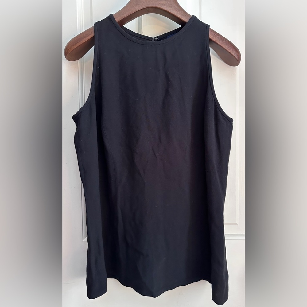 LADIES Ann Taylor Vintage Black Sleeveless Zip-Up Back Tank Shell - SIZE 2